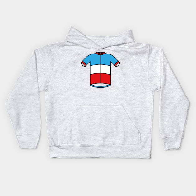 French Cycling Jersey Kids Hoodie by Radradrad